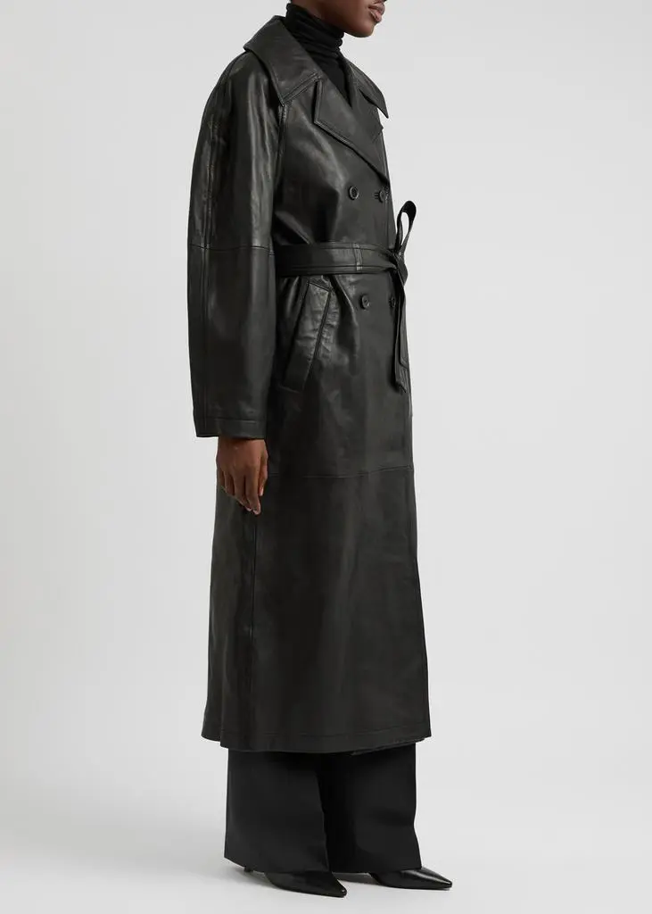 Rohe Belted leather trench coat 2