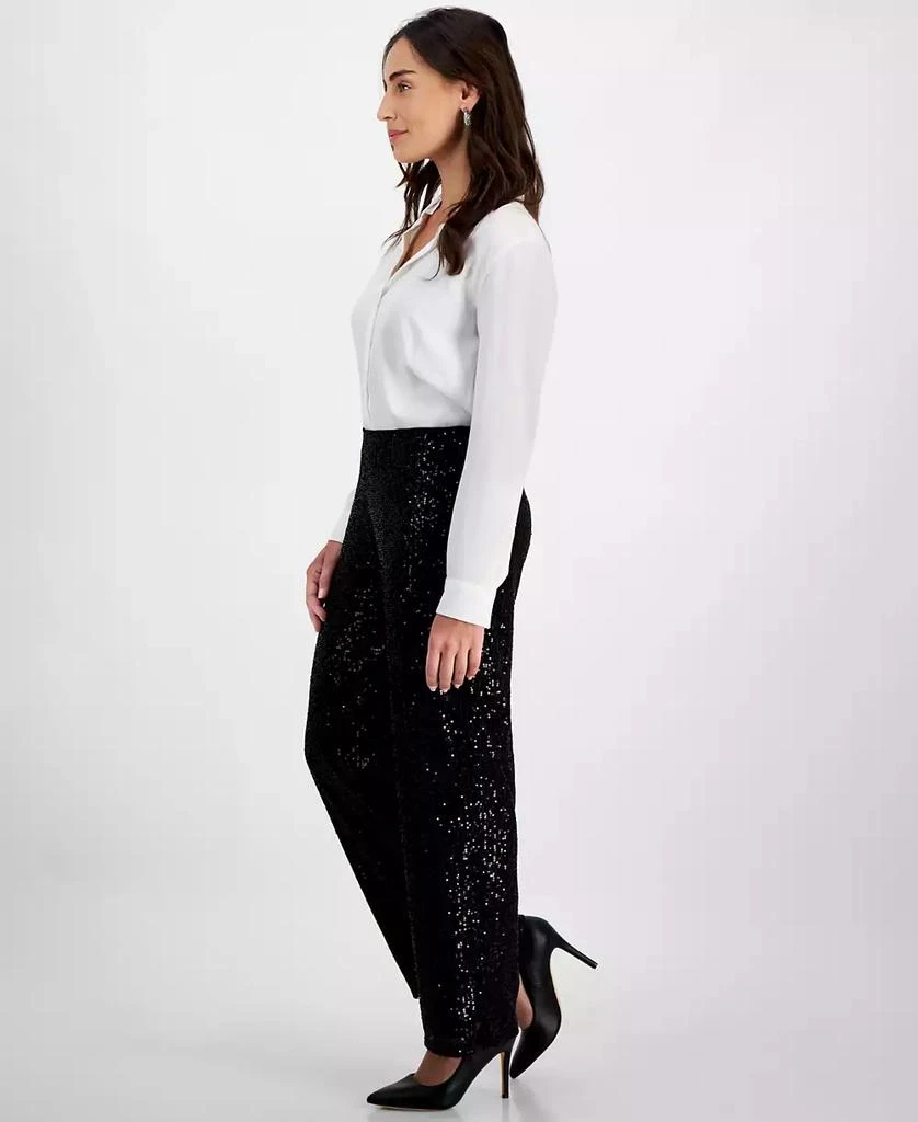 JM Collection Petite Sequin Pull-On Pants, Created for Macy's 4