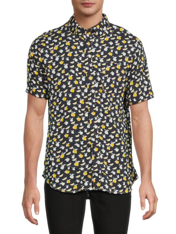 Report Lemon Short Sleeve Button Down Shirt