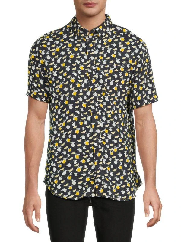 Report Lemon Short Sleeve Button Down Shirt 1