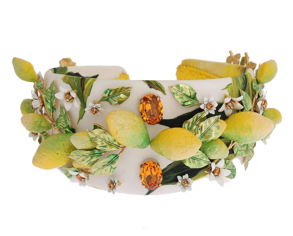 Dolce & Gabbana Dolce & Gabbana Yellow Lemons Sicily Crystal Diadem Tiara Headband