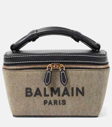 Balmain B-Army leather-trimmed canvas shoulder bag 1