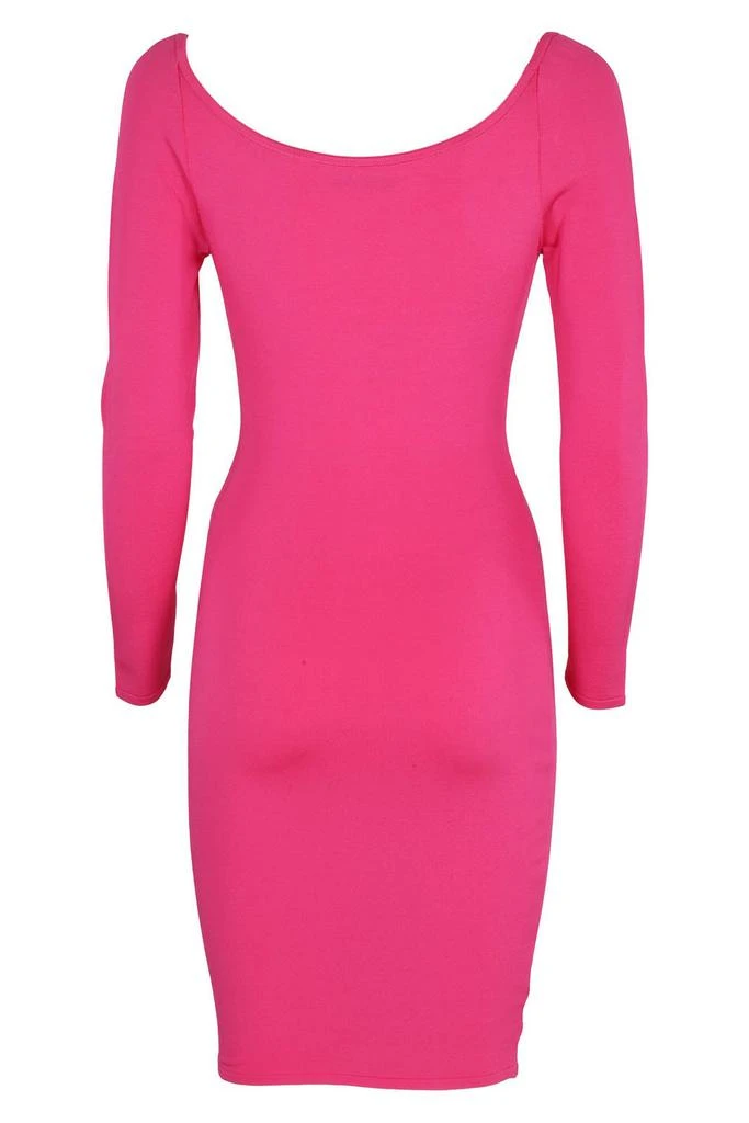 slim fit dress slacks Velvi - Evelyn Mini Dress - Hot Pink - Ruched Bustier Short Dress