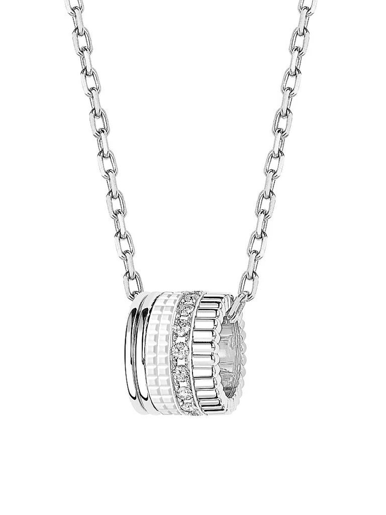 Boucheron Quatre White Edition 18K White Gold, HyCeram & 0.24 TCW Diamond Pendant Necklace 1