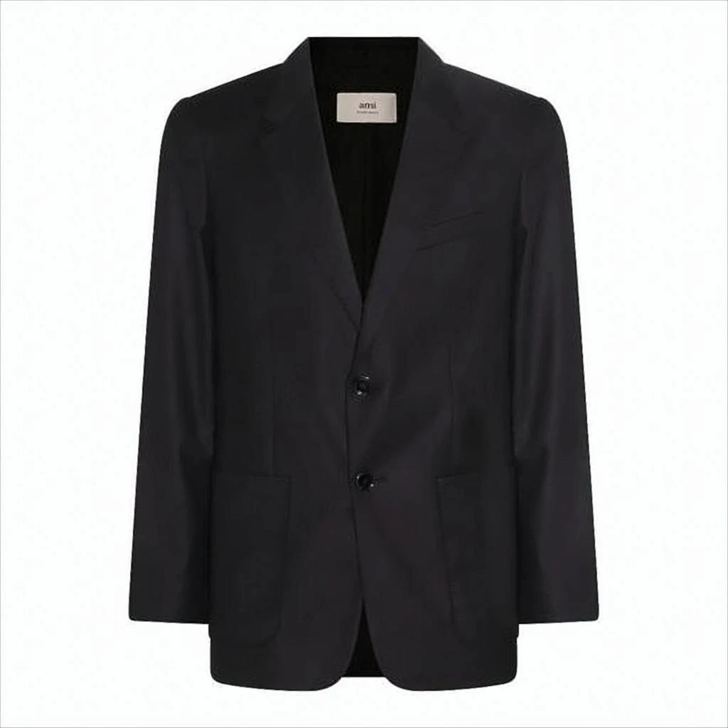 AMI Tailored Black Suit Jacket with Notch Lapels