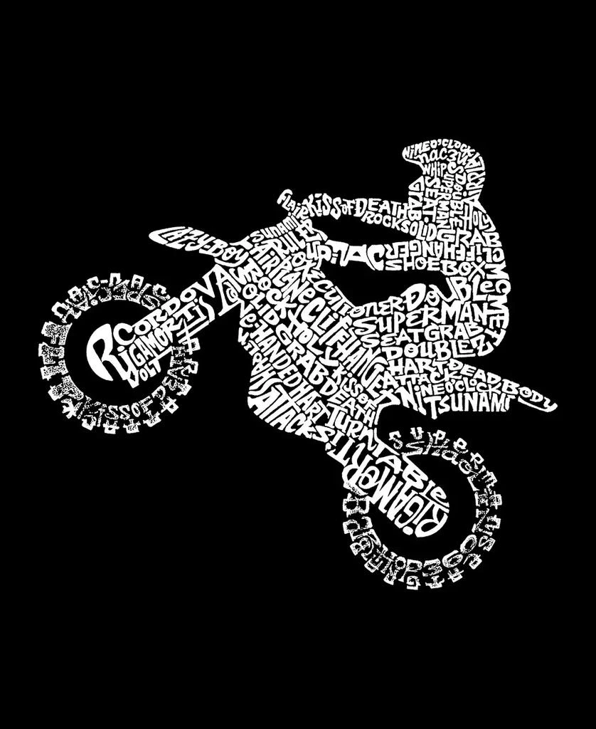 LA Pop Art Men's Freestyle Motocross - FMX Word Art Crewneck Sweatshirt 2