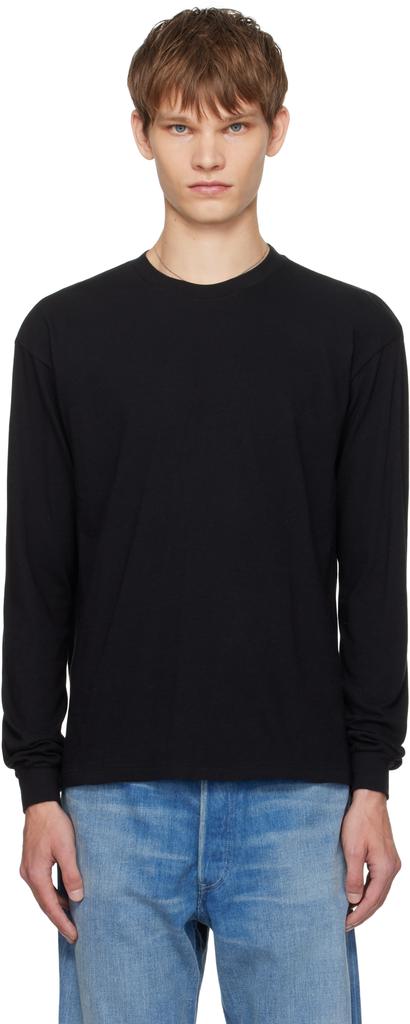 AURALEE Black Luster Plaiting L/S T-shirt - T-Shirts - BeyondStyle