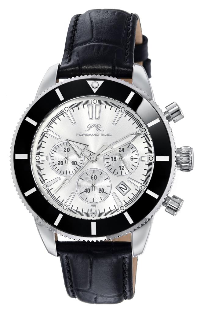Porsamo Bleu Brandon Leather Strap Chronograph, 44mm