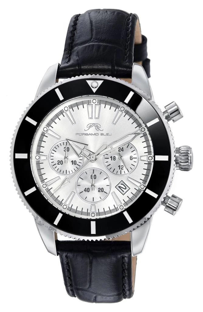 Porsamo Bleu Brandon Leather Strap Chronograph, 44mm 1
