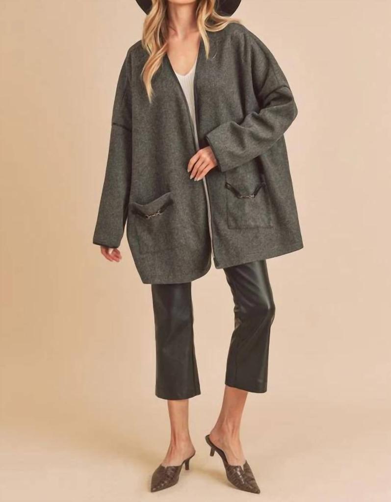 AEMI + CO Esme Kimono Jacket In Charcoal