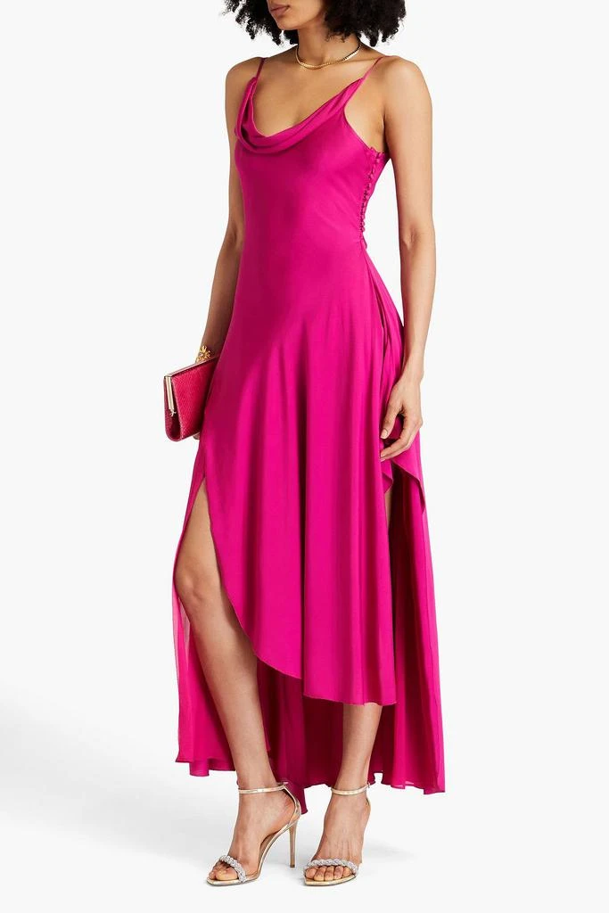 NICHOLAS Elsie draped chiffon and stretch-silk satin maxi dress 2