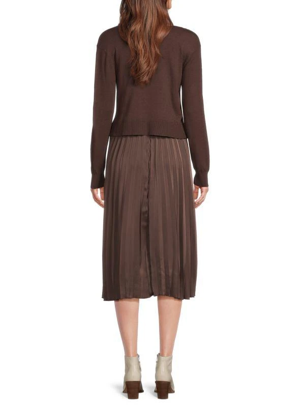 Sam Edelman Plissé Midi-dress With Sweater Set 2