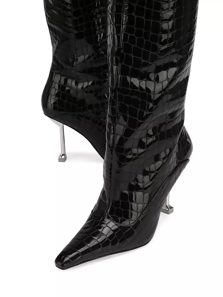 Naked Wolfe Texas Faeda Croc Patent Leather Boots 4