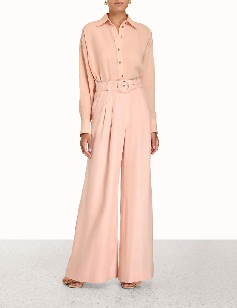 Zimmermann Women's Wonderland Button Up Shirt In Blush 1