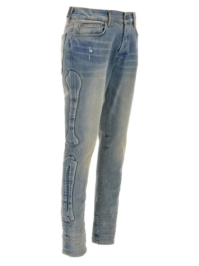 AMIRI Amiri 3D Bone Detailed Distressed Skinny Jeans 3