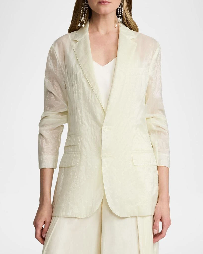 Ralph Lauren Lori Crinkle Double Organdy Single-Breasted Jacket 4