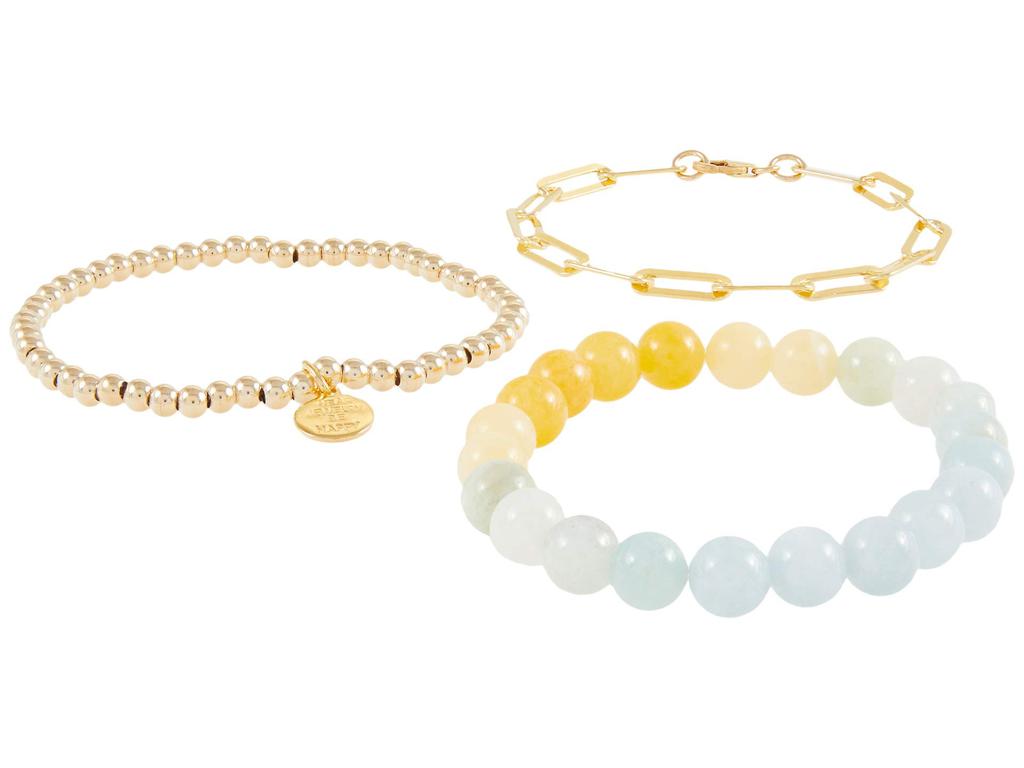 Dee Berkley Yellow Ombre Gemstone Bracelet Stack