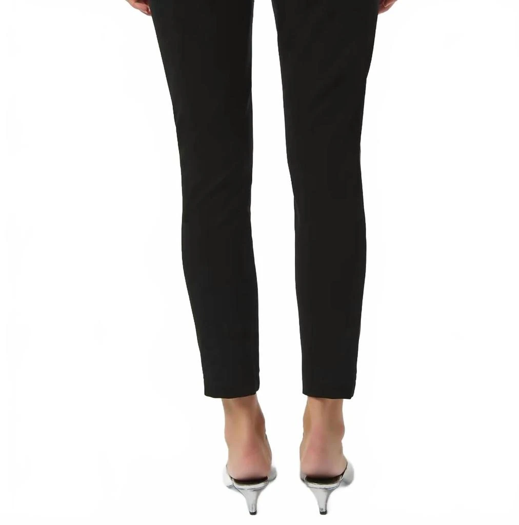 JOSEPH RIBKOFF Color Block Leatherette Pull-On Legging Style Pants In Black/vanilla 2