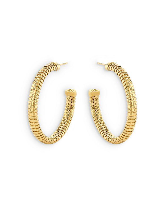 Alberto Milani 18K Yellow Gold Via Bagutta Tubogas Medium Hoop Earrings