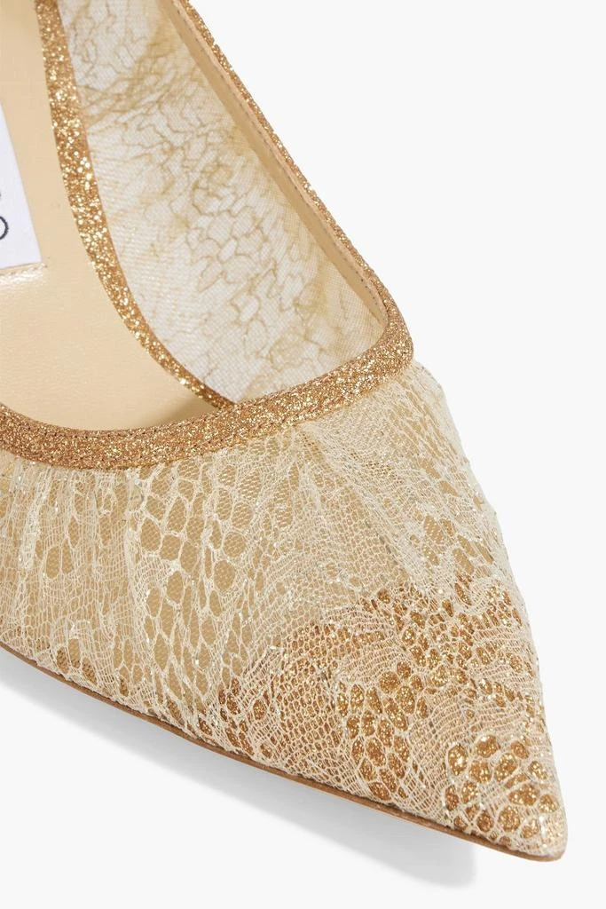 Jimmy Choo Love 65 metallic lace and leather pumps 4