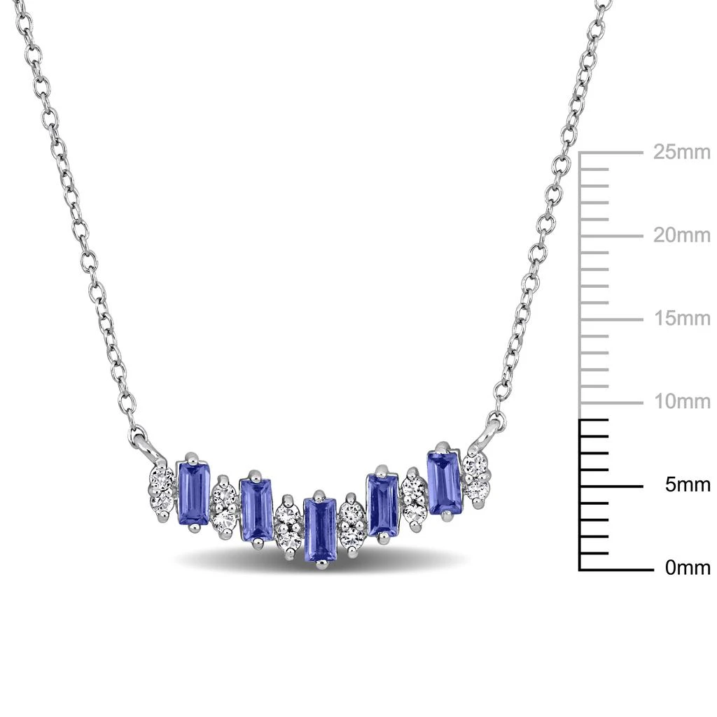 Mimi & Max 1 1/10 ct TGW Baguette Shaped Tanzanite White Topaz Necklace Sterling Silver-18 in 3