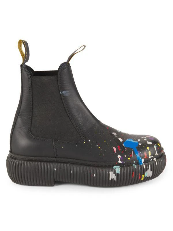 Lanvin Paint Splatter Leather Chelsea Boots 1