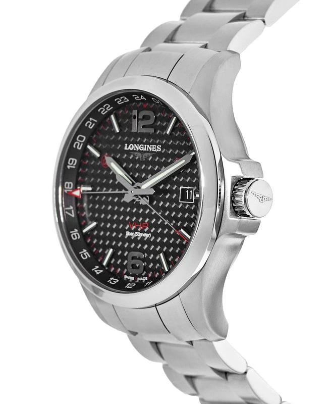 Longines Longines Conquest V.H.P. GMT Black Carbon Dial Men's Watch L3.728.4.66.6 3