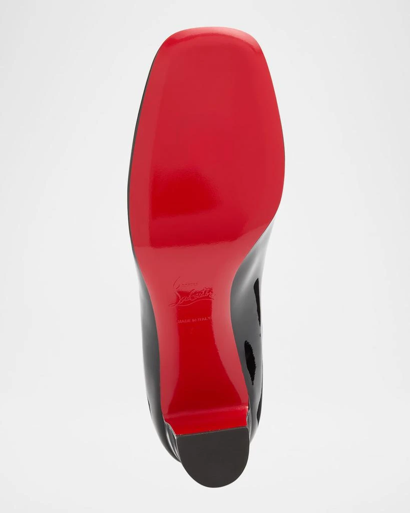 Christian Louboutin Cadrilla Patent Block-Heel Red Sole Pump 5