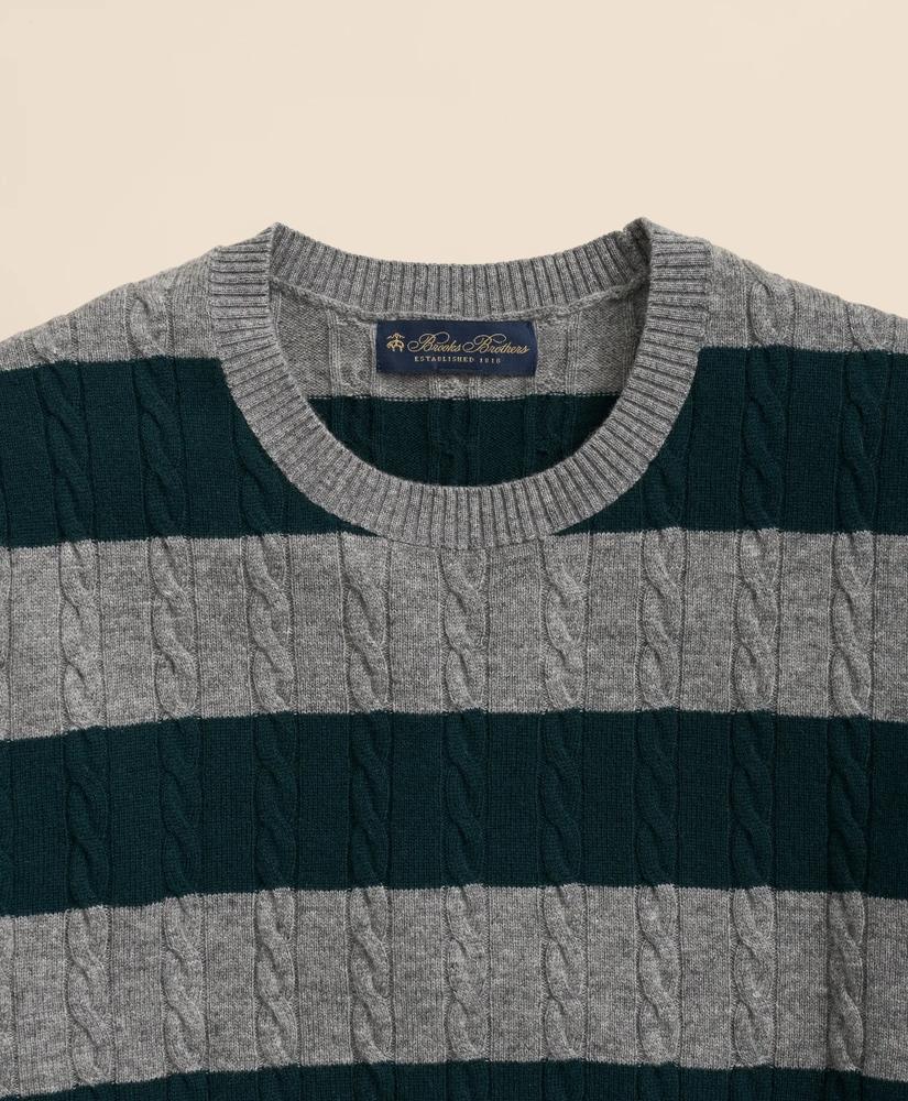 Brooks Brothers Cashmere Wool Cable-Knit Sweater in Rugby Stripe