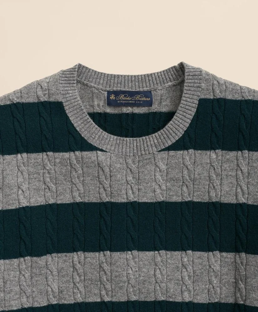 Brooks Brothers Cashmere Wool Cable-Knit Sweater in Rugby Stripe 2