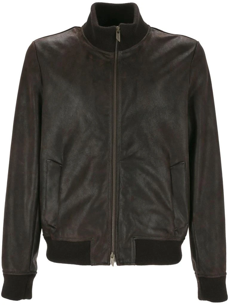 Salvatore Santoro Salvatore Santoro Zipped Leather Bomber Jacket from Cettire