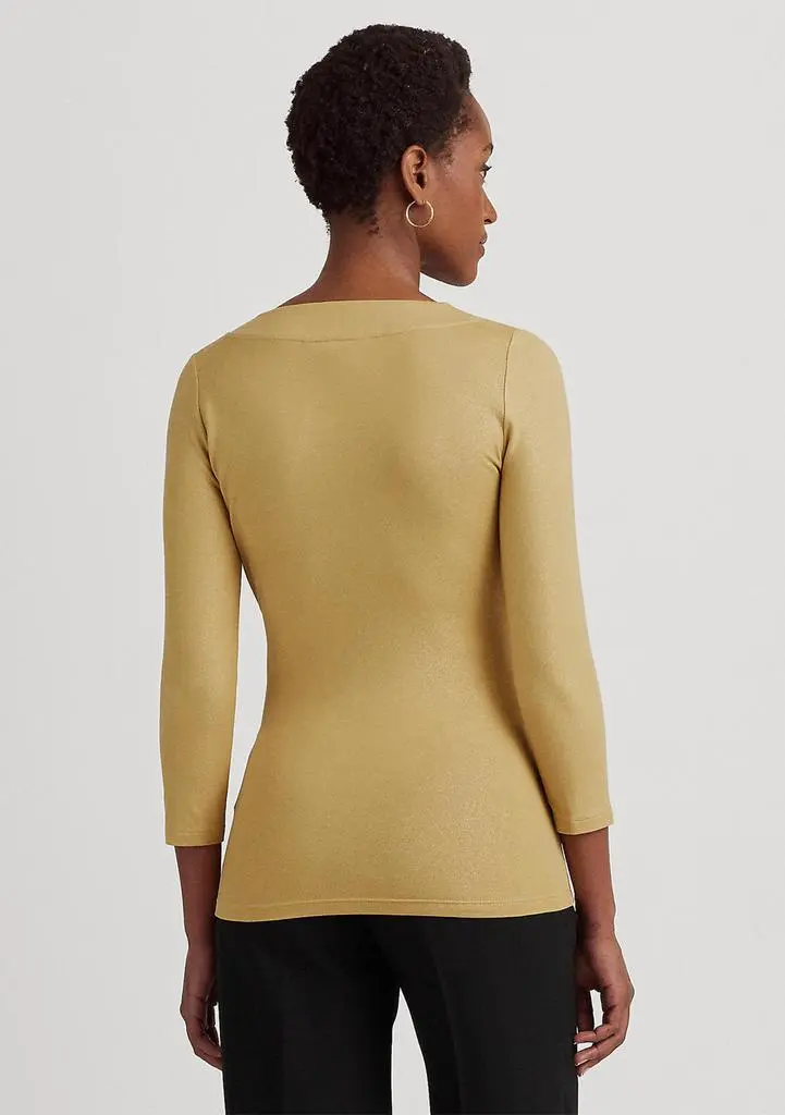 Ralph Lauren Petite Metallic Jersey Surplice Top 2