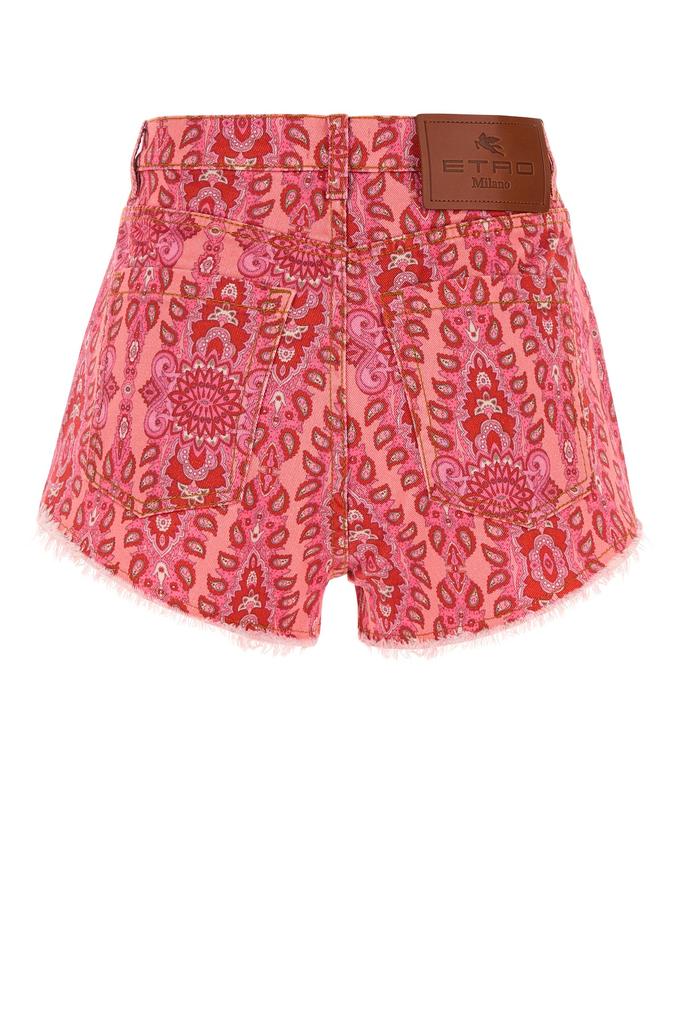ETRO Printed stretch denim shorts