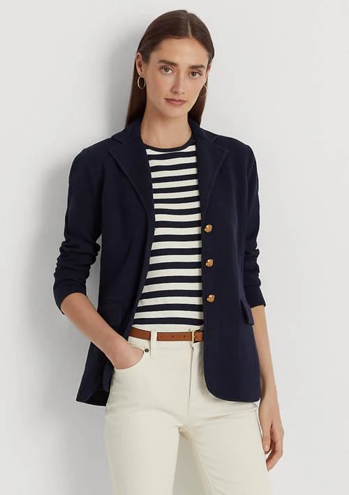 Ralph Lauren Petite Combed Cotton Blazer