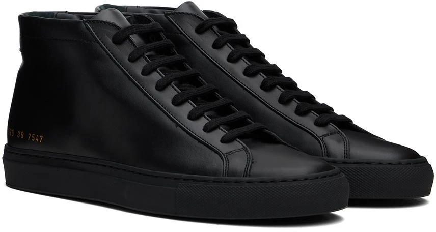 Common Projects Black Achilles Mid Sneakers 4