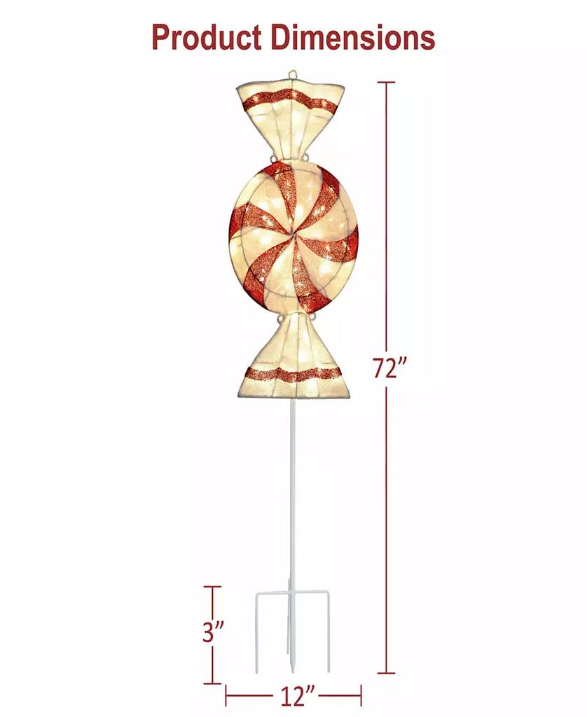 Puleo International 6
 Pre-Lit Outdoor Peppermint Candy Pathway Stake Christmas Décor 6