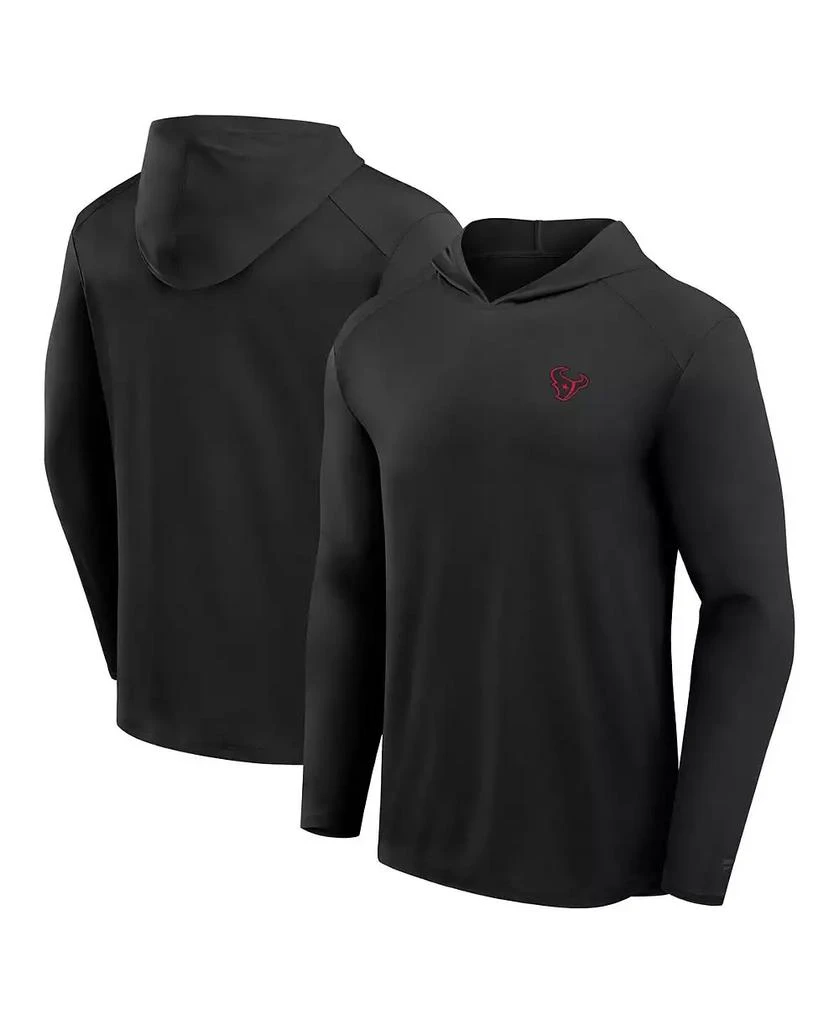 Fanatics Men's Black Houston Texans Front Office Power Mono Long Sleeve Hoodie T-Shirt 1