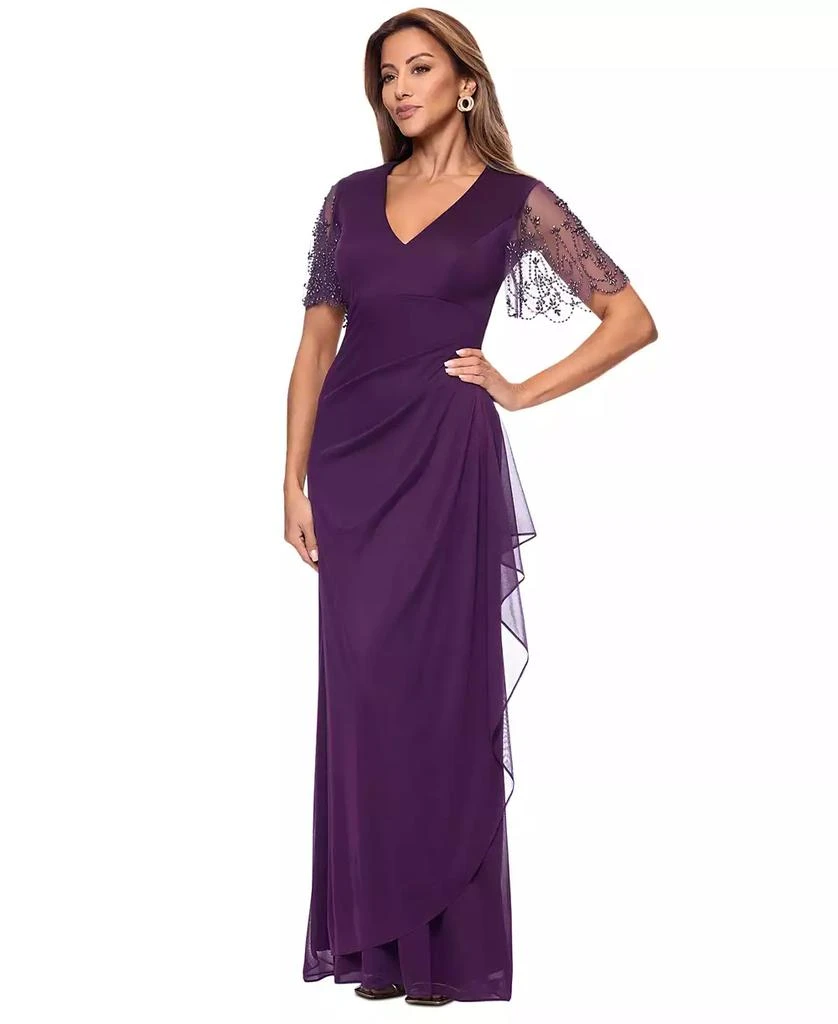 XSCAPE Women's Lace-Sleeve Gown 4