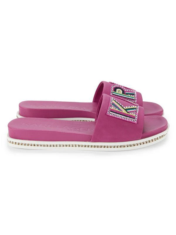 Karl Lagerfeld Paris Embellished Logo Slides 1