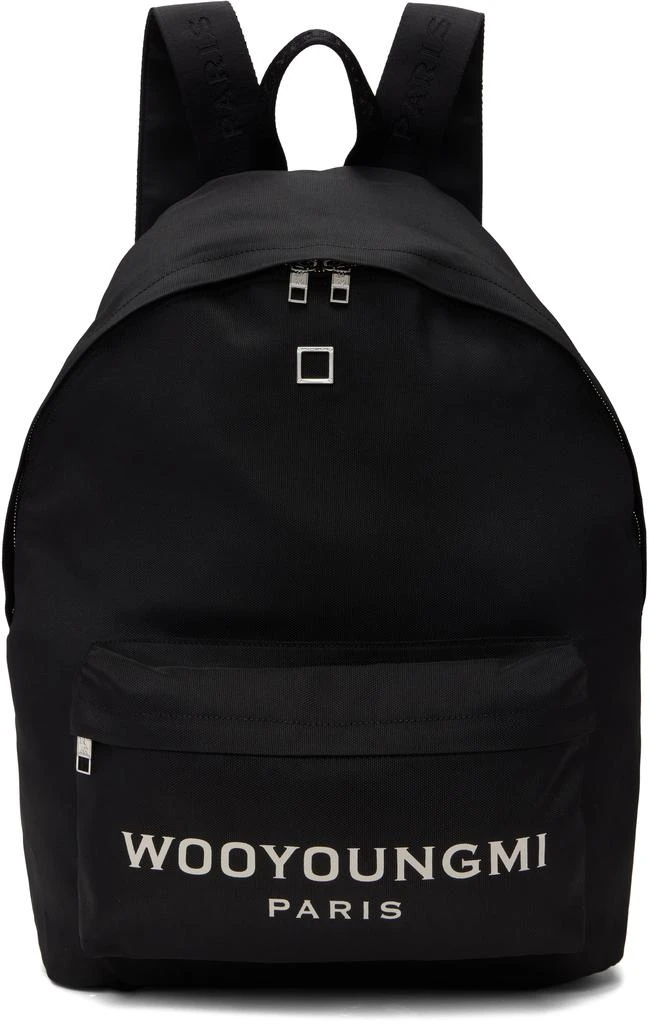 Wooyoungmi Black Logo Backpack 1