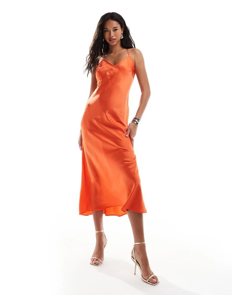 New Look New Look open back satin maxi dress in red 1