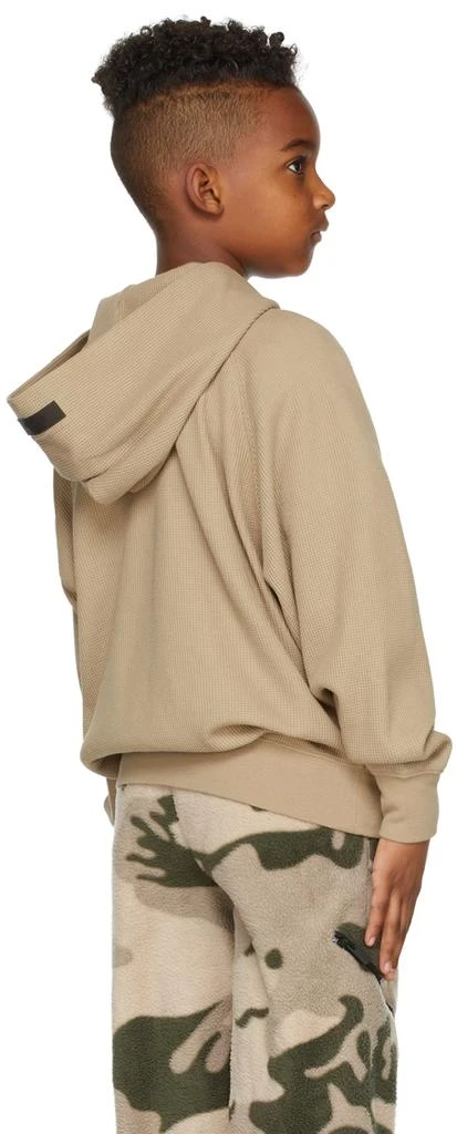 Essentials Kids Tan Waffle Henley Hoodie 4