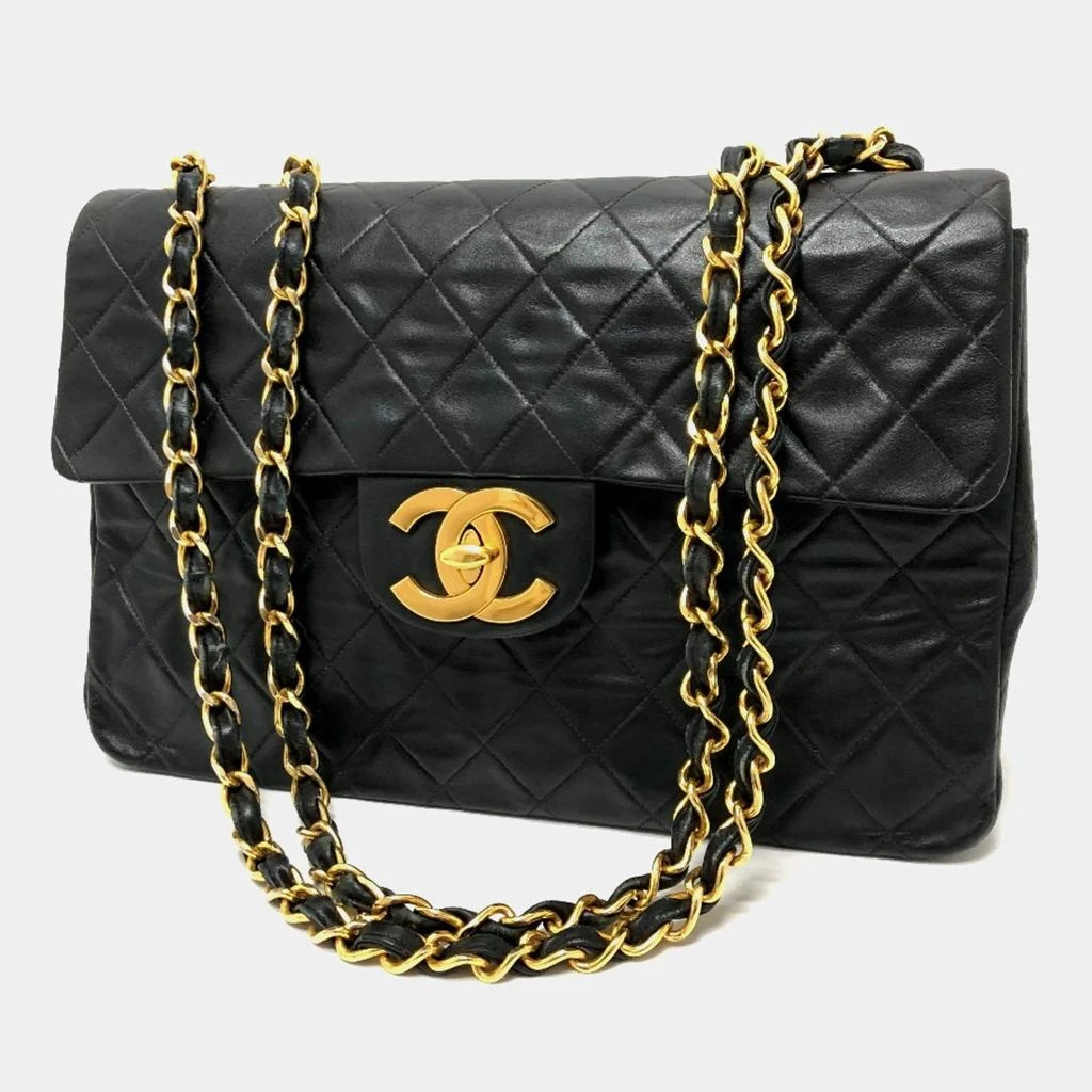 Chanel Chanel Black Quilted Lambskin Maxi Jumbo XL Classic Single Flap Bag 2
