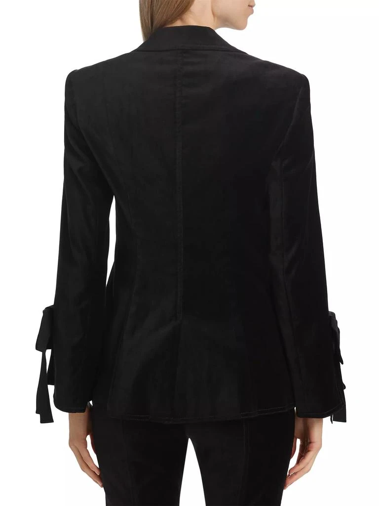 Cinq à Sept Lou Bow-Detailed Velvet Blazer 5