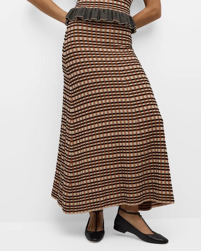 Ulla Johnson Amal Check Knit Maxi Skirt 7