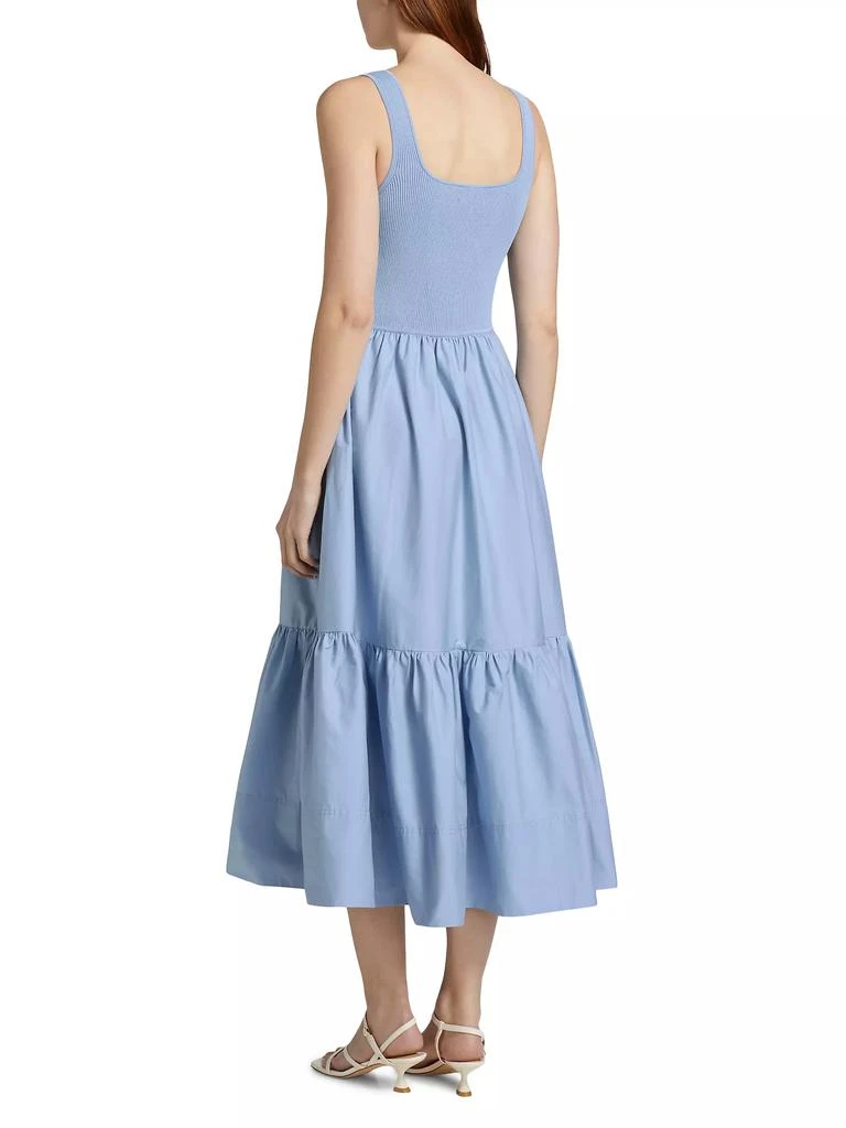 Tanya Taylor Josephina Mixed Media Tiered Midi-Dress 5