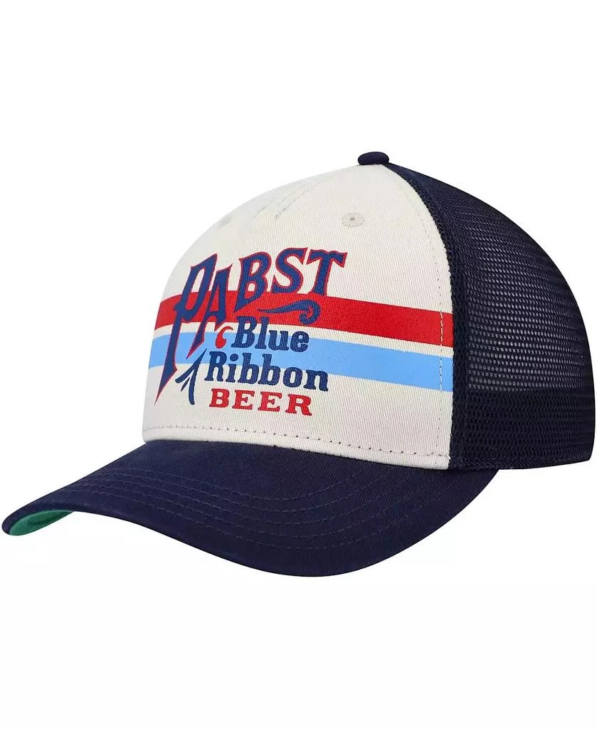American Needle Men's  Cream, Navy Pabst Blue Ribbon Sinclair Snapback Hat 1