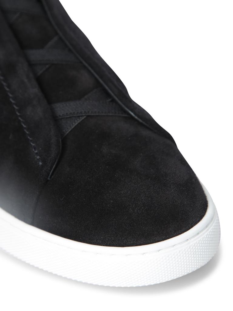 Zegna Triple Stitch Black Sneakers