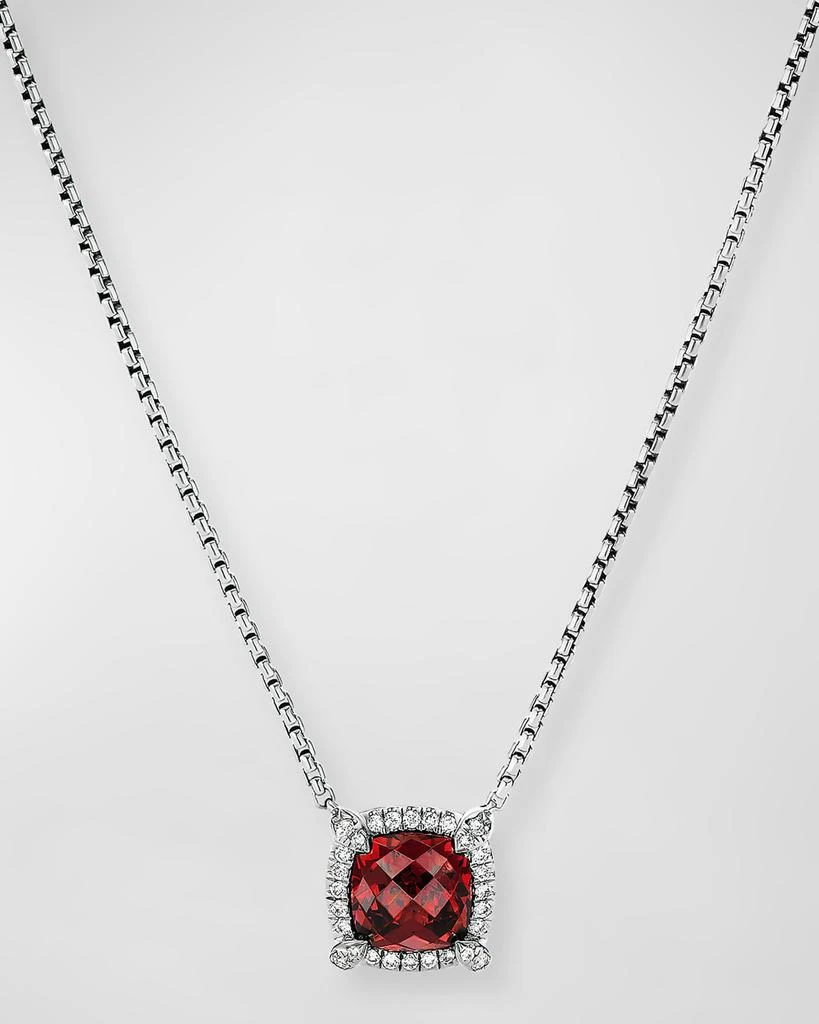 David Yurman 7mm Chatelaine Pendant Necklace with Gemstone and Diamonds in Silver 1