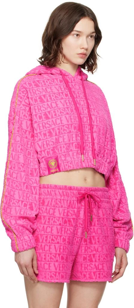 Versace Pink 
I Heart Baroque
 Crop Hoodie 2